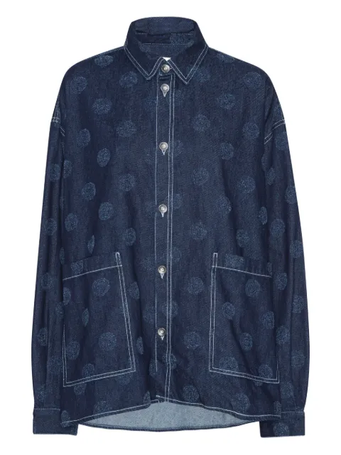 Henrik Vibskov needle-punch dotted denim shirt Blue AW25STUDM202