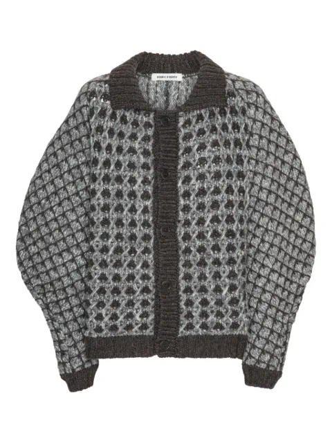 Henrik Vibskov diamond-pattern cardigan Brown AW25STUDM711
