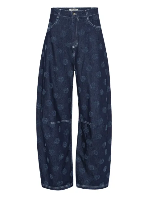 Henrik Vibskov needle-punch dot jeans Blue AW25STUDF501