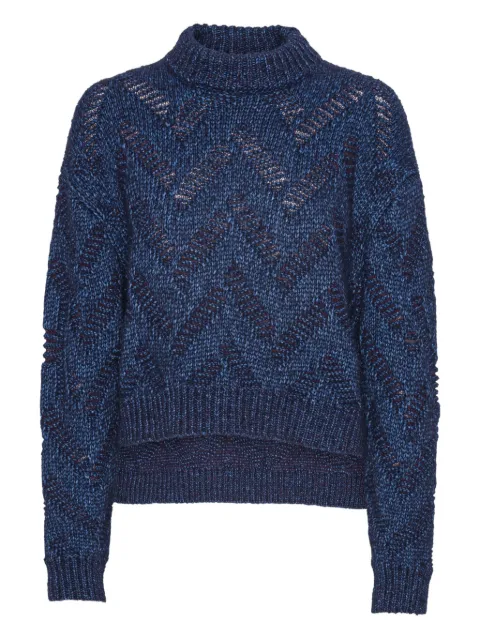 Henrik Vibskov high-neck open-knit sweater Blue AW25STUDF706