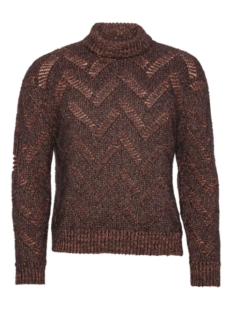 Henrik Vibskov turtleneck diamond-pattern sweater Brown AW25STUDM705