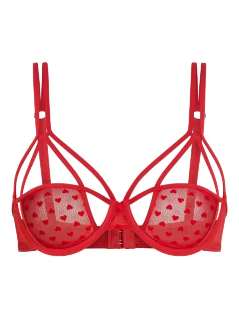 Marlies Dekkers heart-print strap-detail bra Red 37462