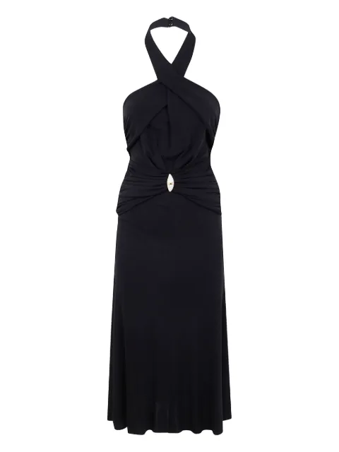 Elisabetta Franchi halterneck ruched dress Black AB71952E2