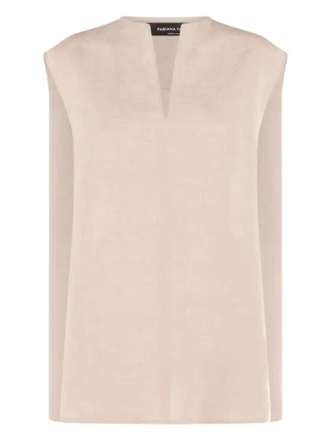 Fabiana Filippi linen top Neutrals TPD275F595D835