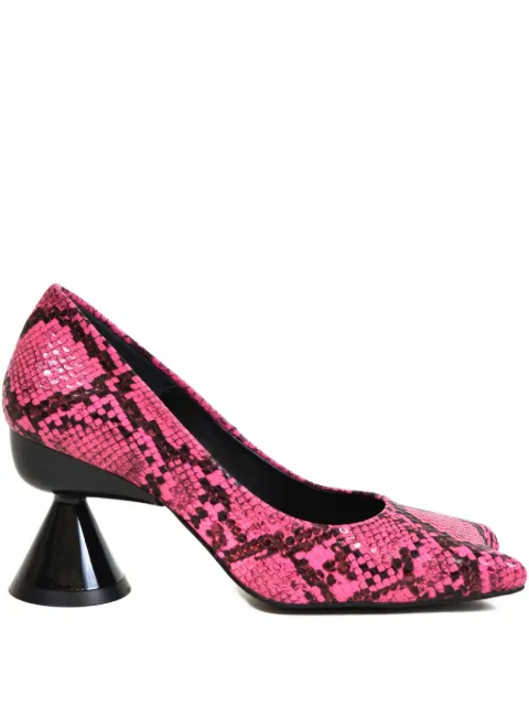 Paula Canovas del Vas 50mm Diablo snakeskin-embossed sculpted-heel pumps Pink PWS231011VAR3