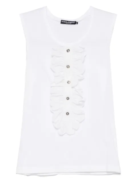 Dolce & Gabbana Pre-Owned 2000s ruffle-detailed tank top White DG250LL