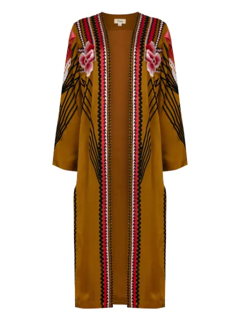 Temperley London Romina embroidered long coat Neutrals 23AWRMA53355