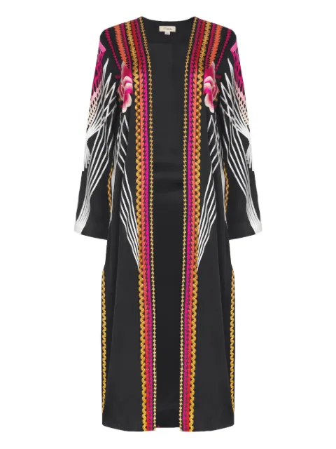 Temperley London Romina embroidered coat Black 23AWRMA53355