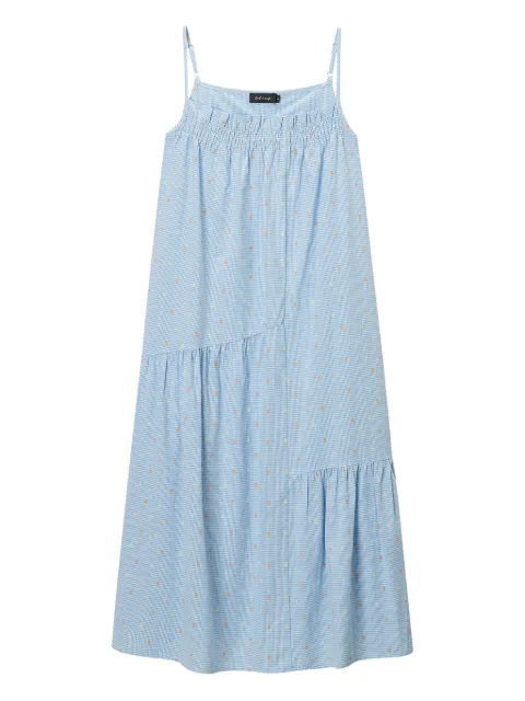 tout a coup gingham check midi dress Blue M124AS5