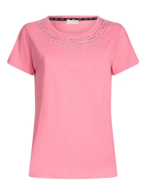 LIU JO embellished-details cotton T-shirt Pink TA5214JS003M9270