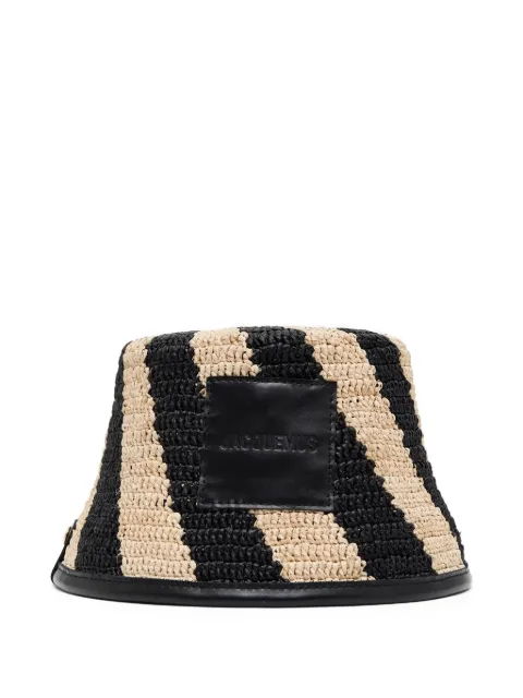 Jacquemus Soli striped bucket hat Black 245AC64230601FY