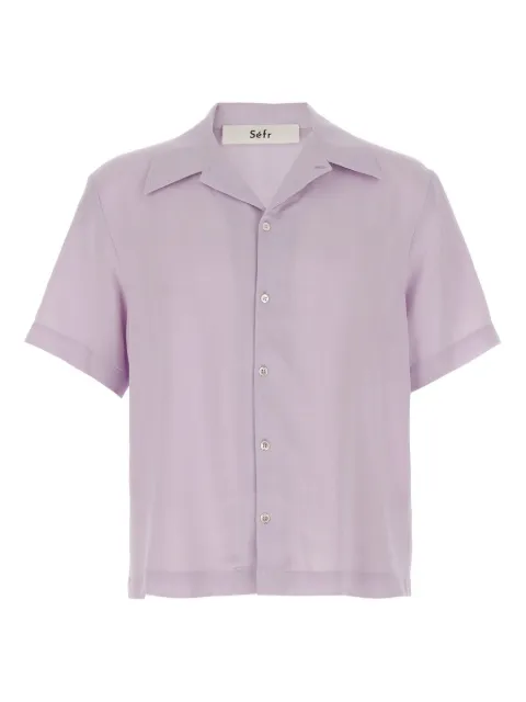 Séfr Noam short-sleeve button-up shirt Purple MSS25NOAMARIZONALILAC