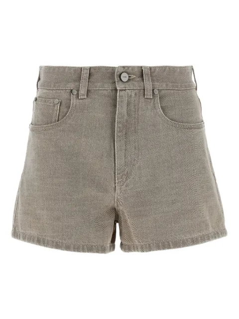 FENDI Stamp 1925 logo-embroidered denim shorts Neutrals FLP861ASMB
