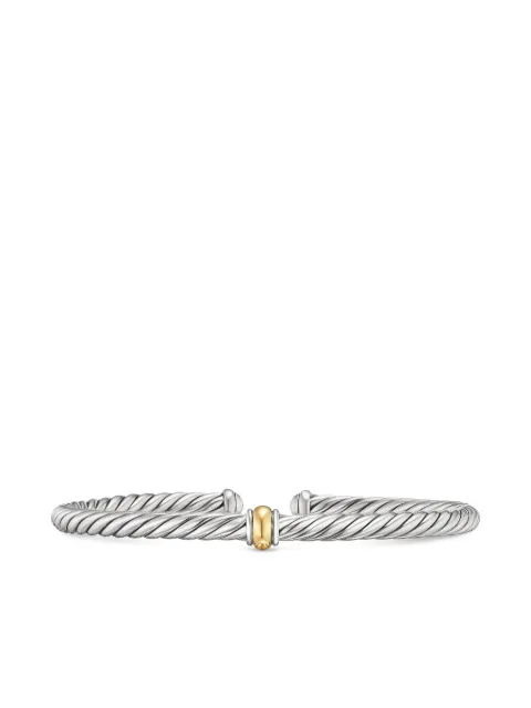 David Yurman 14K yellow gold Cable Flex Station bracelet Silver B18480