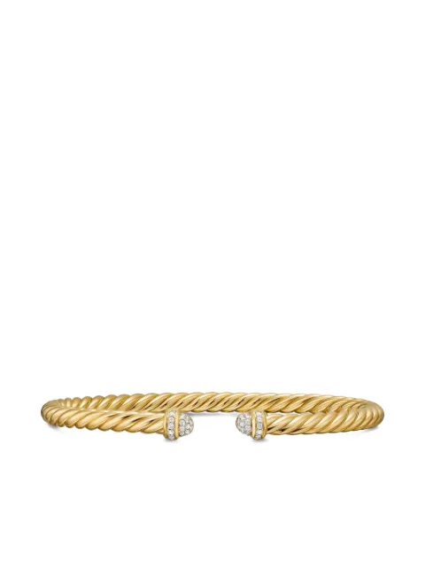 David Yurman 18K yellow gold Cablespira® Flex diamond bangle Gold B18730D88ADIDI