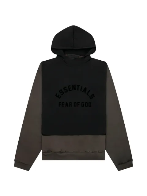 FEAR OF GOD ESSENTIALS hooded colour-block shirt Brown 202SP244320F