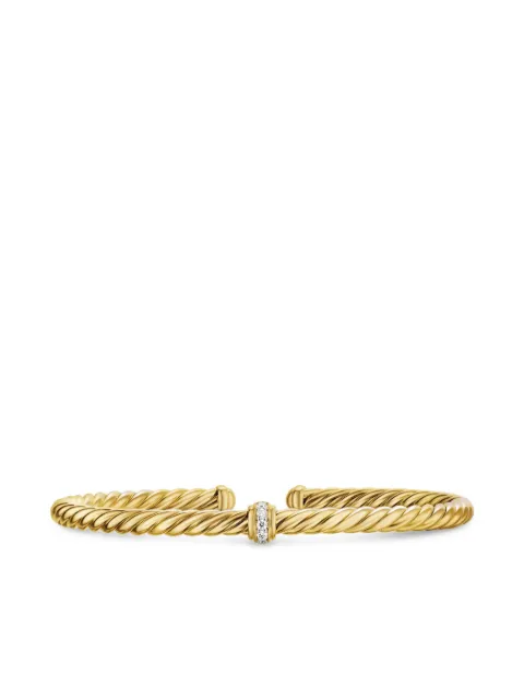 David Yurman 18K yellow gold Cablespira® Flex Station diamond bangle Gold B18480D88ADI