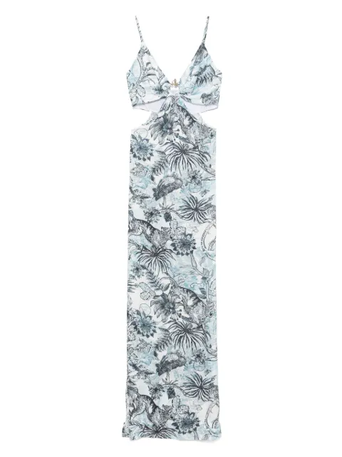 Just Cavalli Raso VI Strange jungle maxi dress Blue 78PAO958NS665