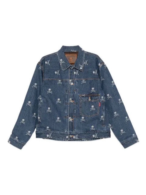 Mastermind Japan skull-crossbones denim jacket Blue MJ25E15BL015020