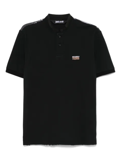 Just Cavalli logo-embroidered polo shirt Black 78OAGE11CJ116