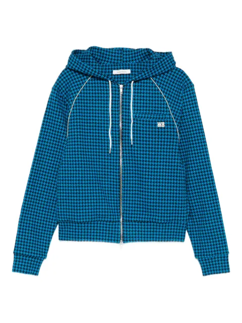 Wales Bonner London patterned zip-up hoodie Blue MA25JE15JE05505BR