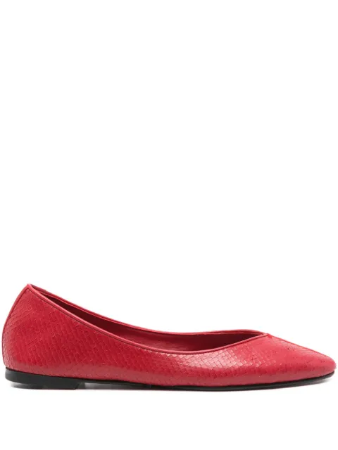 Jacquemus snakeskin-effect ballet flats Red FOW00183AC24M06