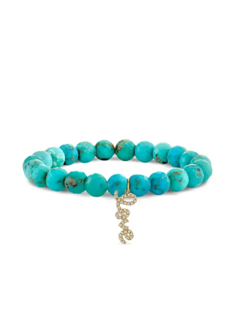 Sydney Evan 14CT yellow gold Love Script turquoise and diamond bracelet Gold C20281Y6726