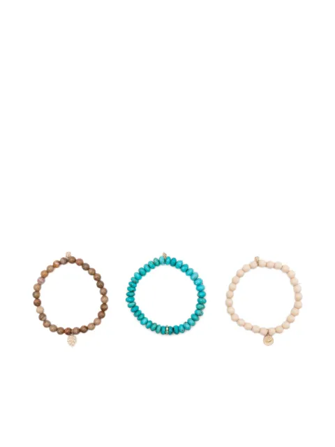 Sydney Evan 14k yellow gold Diamond Leaf Turquoise bracelet Brown CB1718