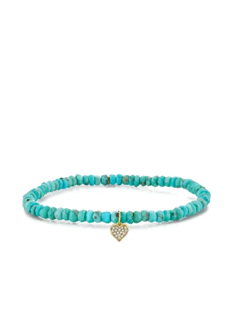 Sydney Evan 14CT yellow gold Baby Heart turquoise and diamond bracelet Gold CJP1916Y6783