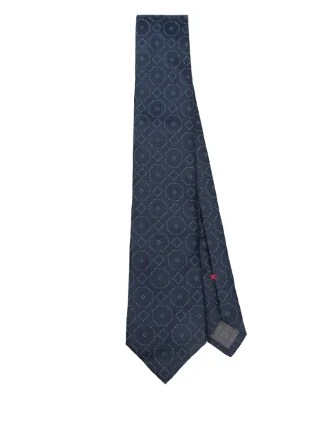 Brunello Cucinelli patterned-jacquard tie Blue MX8610018C9670