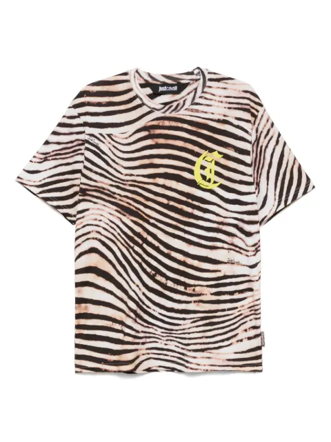 Just Cavalli jungle-print monogram T-shirt Neutrals 78OAHE04CJ110