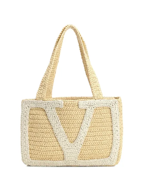 Valentino Garavani Viva Superstar medium shopping bag in raffia Neutrals WB0S11QET