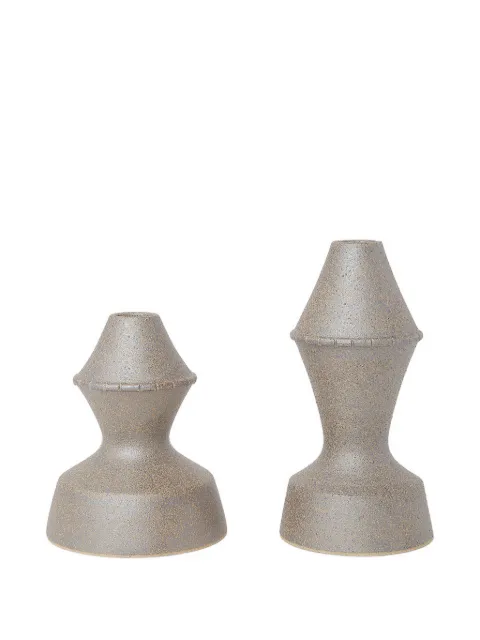 Marloe Marloe Amal clay candle holders (set of two) Brown MMSS2314