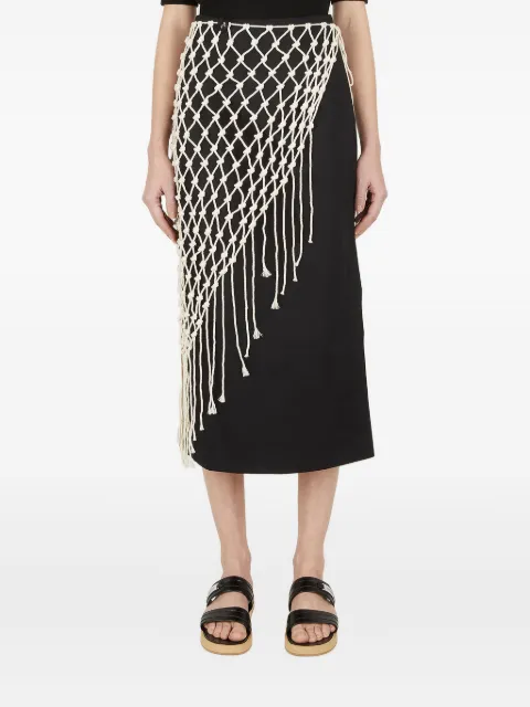 Wynn Hamlyn macramé-overlay skirt Black WH0288SK000