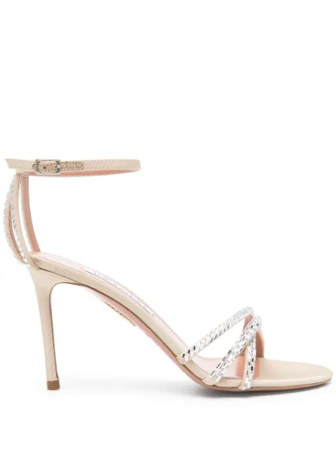 Aquazzura round-toe embellished sandals Neutrals MLGMIDS0SUG