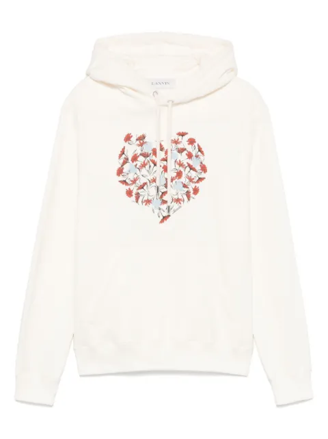 Lanvin floral-print hoodie Neutrals RUHO0001F189E25
