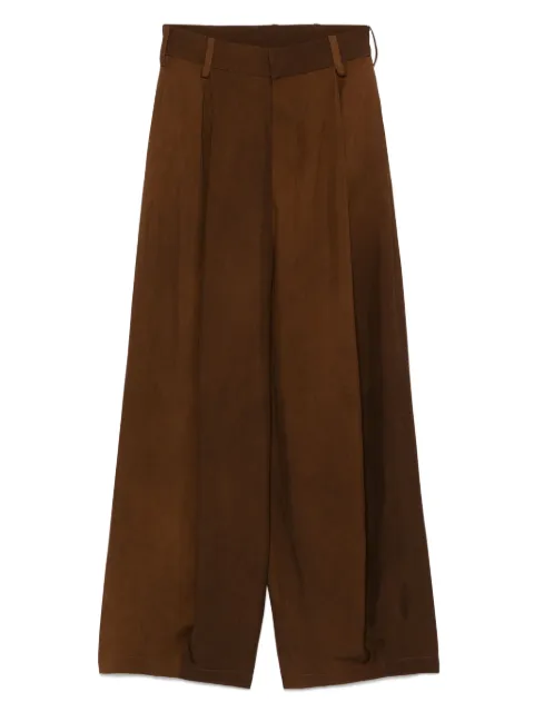 Uma Wang pleated trousers Brown UW3046