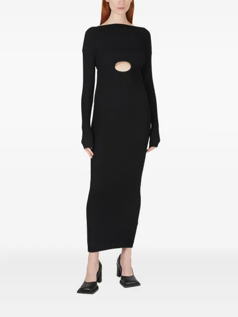 Wynn Hamlyn ribbed high-neck cut-out midi dress Black WH0230KN000