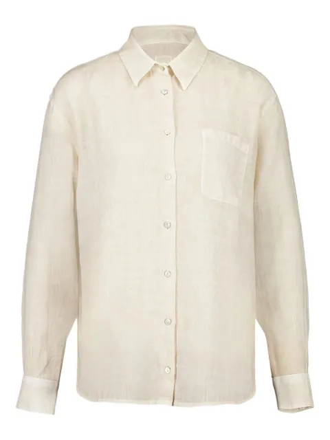 120% Lino button-down pocket shirt White 32ALIW19GEB317S00