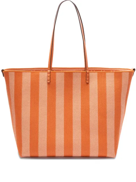 FENDI large Roll striped tote bag Orange 8BH425AUPJ