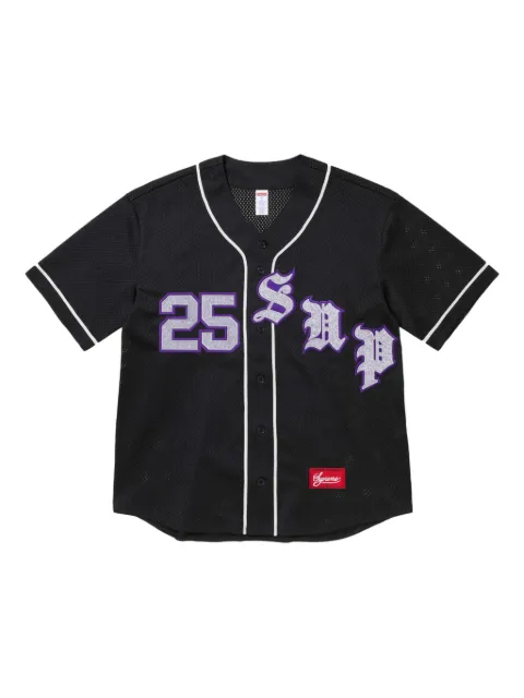 Supreme Old English "SS 25 - Black" baseball jersey Black SU25229