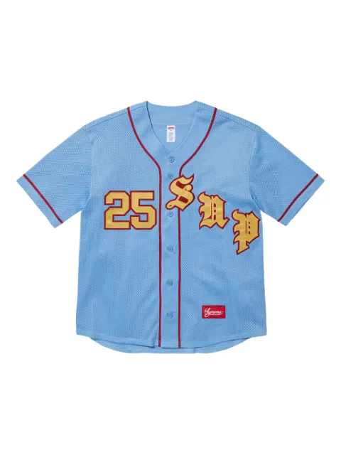 Supreme Old English "SS 25 - Light Blue" baseball jersey Blue SU25228
