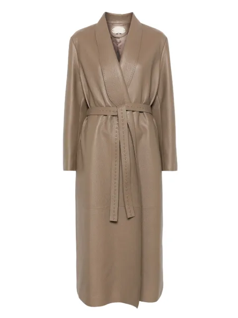 FENDI leather coat Brown FPS901ARTZ