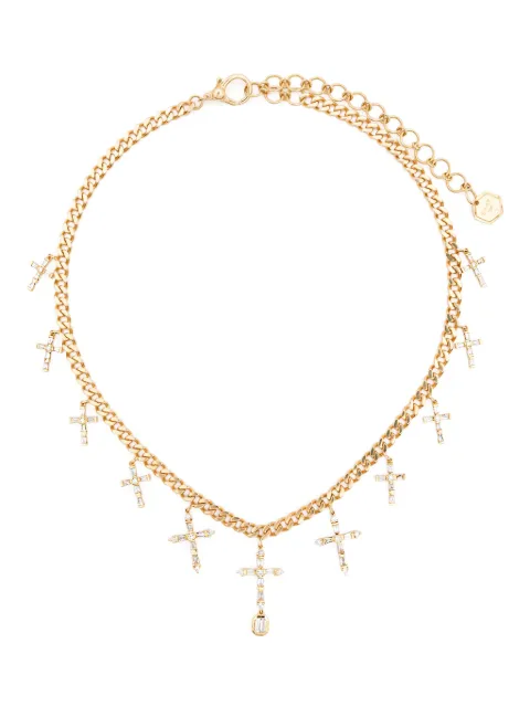 SHAY 18K yellow gold cross-pendants diamond necklace Gold SN328