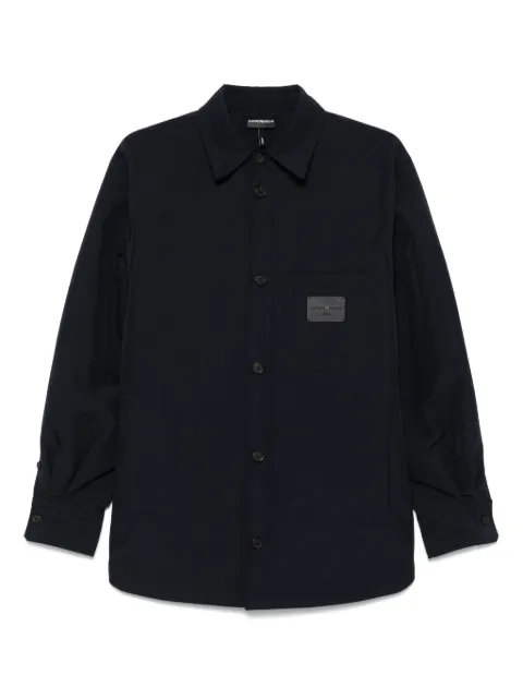 Emporio Armani logo-patch shirt jacket Blue EM001629AF13770