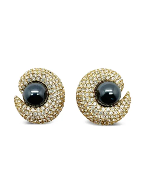 Jennifer Gibson Jewellery 1980s Ciner pearl earrings Gold JGJCINERERG