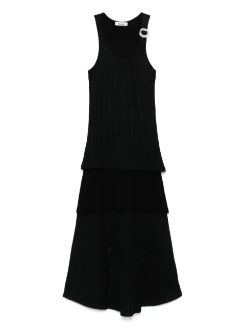 Wales Bonner Serenity midi dress Black WS25JE20JE02999