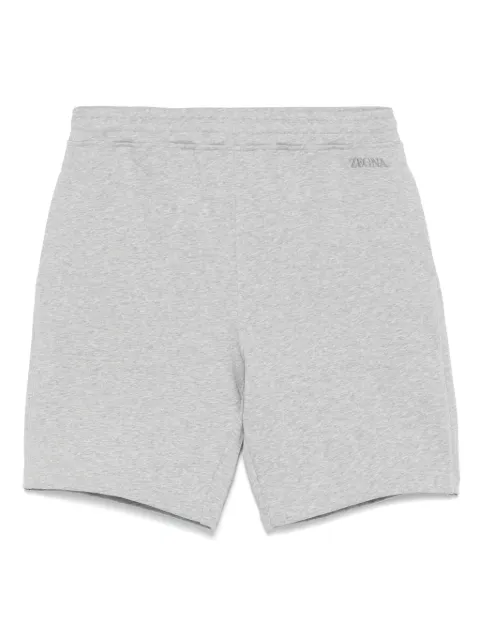 Zegna logo-embroidered track shorts Grey N6N101940
