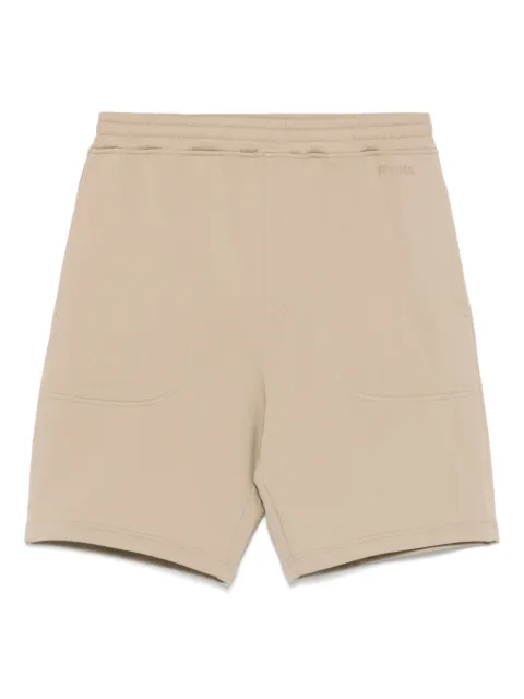 Zegna logo-embroidered track shorts Neutrals N6N101940