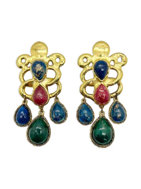 Jennifer Gibson Jewellery 1970s Ungaro Cabochon earrings Gold JGJUNGAROERG
